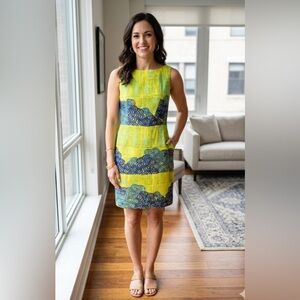 Anthropologie Tabitha Yellow Floral Dress Size 8 Petite NWT